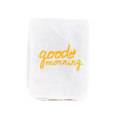 China White Embroidery 100 Cotton Good Morning Towel for sale