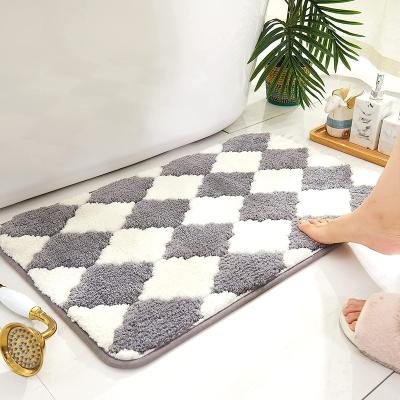 China Luxury Morden Bath Mats Non-Slip Soft Fluffy Absorbent Microfiber Bath Covers For Shower Tub Door Bathroom for sale