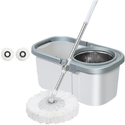 China New Viable Home Cleaning Magic Cleaners New Equipment Home Baseboard Cleaner Broom Set Manual Pressure Rotary Water Splash and Bucket for sale