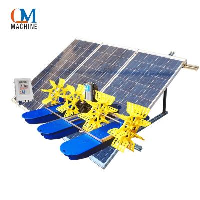 China Solar Floating Paddle 2motor Wheel Aerator High Power Economy Fish Pond Machine Aquaculture Floating Aerator SOYC-0.75 for sale