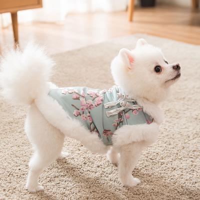 China 2022 Chinese Style Sustainable Pet Clothes New Year Winter Dog Dress Dog Dress For Chinese New Year for sale