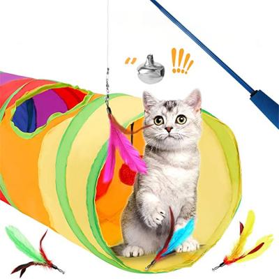 China Viable New Original Hot Sale 14 Pcs Customized Pet Toys For Cats Feather Teaser Cat Interactive Cat Toy for sale