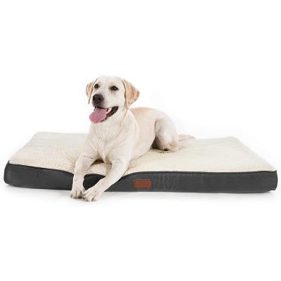 China 2022 Amazon Dog Bed Plush Flannel Fleece Claw Top Beds Breathable Waterproof Memory Foam Orthopedic Pet for sale