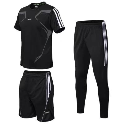 China QUICK DRY Mens Summer Sport Suit Sets Short Sleeve T-Shirts And Shorts 2 Pieces Tracksuits for sale