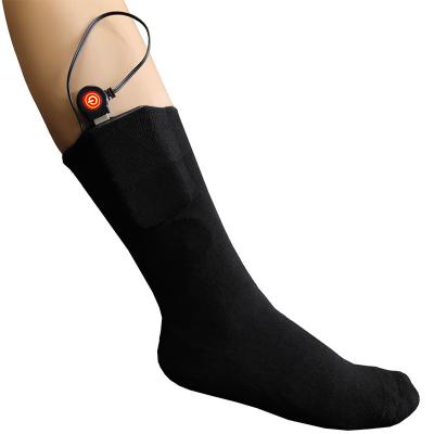 China Polyester Amazon Smart USB Carbon Fiber Heating Filling Winter Heated Socks Women TH13105 for sale