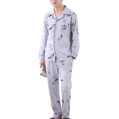 China Wholesale Bulk Man QUICK DRY Soft Bamboo Pajama Sets Button Down Long Sleeve Top Pants Man Set Sleepwear for sale