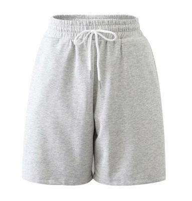 China Viable Cotton Terry Shorts Elastic Waist Shorts French Drawstring With Pockets Sweat Women's Shorts for sale