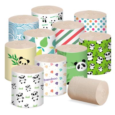 China Flushable RouNuo Soft Design Soft Tissue 4 Ply Unbleached Bamboo Toilet Paper for sale