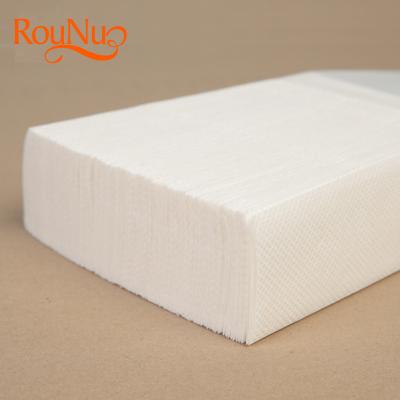 China RouNuo Eco-Friendly 1 Ply Folding Embossed-Tissue-Paper-Toilet-Paper-Soft Paper Towels For Public Restroom for sale