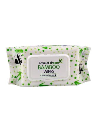 China Baby Eco-Friendly Wet Mouth Wipes Soft Hand To Peel Natural Bamboo Flushable Cleaning Wet Wipes for sale