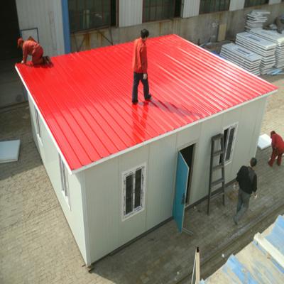 China Strong with low cost flat roof economic light steel prefab house for residents for sale