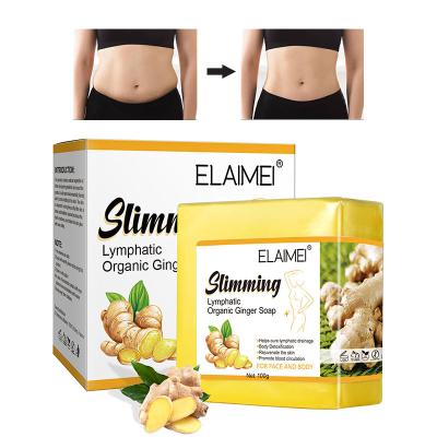 China ELAIMEI Basic Cleansing Ginger Bar Soap Moisturizing Deep Natural Effectively Clean Lymphatic Detox Ginger Slimming Soap Organic Bath Soap for sale