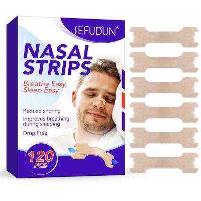 China SEFUDUN 120pcs Home Use+office+travel Nasal Strips Improve Sleeping Nasal Obstruction Relief Reduce Snoring Better Breath Nasal Strips for sale