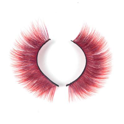 China Factory Price Custom False Eyelashes Colored Mink False Eyelash Color Lashes 3D Mink EyeLashes for sale