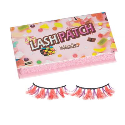 China Custom Wholesale Color Eyelashes Christmas Party Private Label Eyelash Colorful Strip for sale