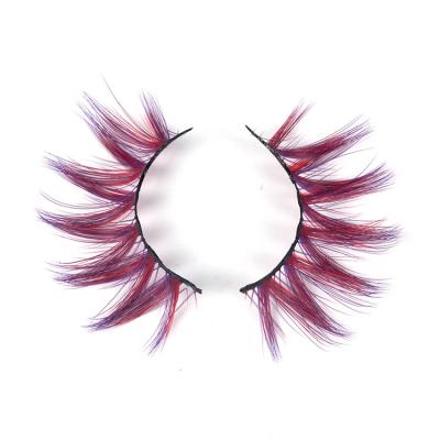 China Premade Eyelash Vendor 3D Lashes Private Label Colored Handmade Colored Synthetic Eyelashes for sale