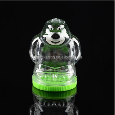 China Lovely 100ml Recyclable Clear Plastic Bear Shape Unique Animal Bottle For Candy Packaging for sale