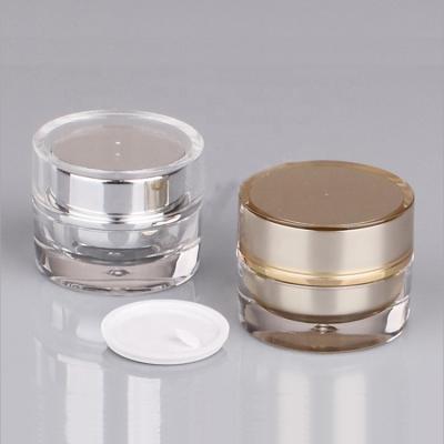 China 5g/5ml Empty Refillable Recyclable Luxury Round Container Plastic Acrylic Jar For Makeup Cosmetic Creams Acrylic Nail Powder UV Gel Powder for sale