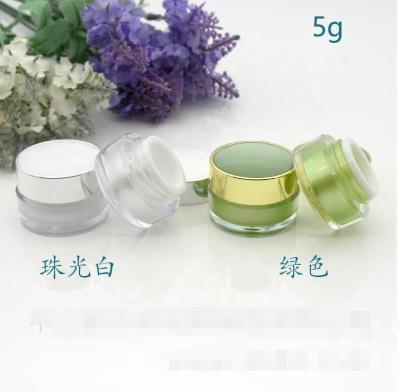 China 5g 10g 15g 20g 30g 50g Recyclable Empty Refillable Acrylic Lotion Sample Jar Jar Cream Containers With Liners For Eyeshadow Nail Powder for sale