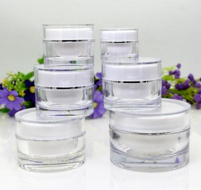 China 5g Recyclable Empty 10g 20g 30g 50g Round Clear Acrylic Jars With Screw Top Lid For Makeup, Lotion, Cream, Eyeshadow for sale