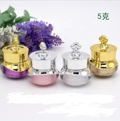 China 5g 10g 15g Crown Crystal Acrylic Bottle Cosmetic Cream Jar Refillable Empty Empty Refillable Imperial Container (Gold) for sale