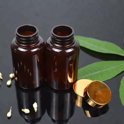 China Recyclable High Quality Empty Amber PET Plastic Medicine Bottle for sale