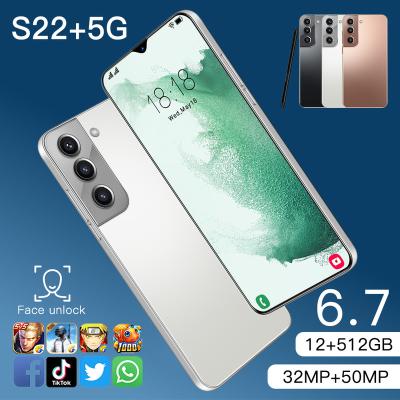 China Dual SIM Card S22+ ULTRA 12GB+512GB 6.7 Inch Full Display Android 10.0 Mobile Cells Smart Phone for sale