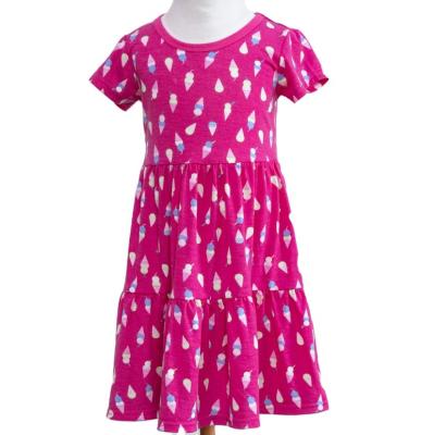 China Breathable Best Quality Fashion Printed Short Sleeve Girls Dresses At Good Price for sale