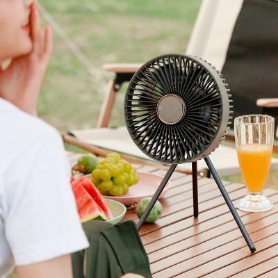 China 2022 Hotel Home Appliance Air Cooling Portable Wireless Tripod Fans Table Desk Using Outdoor Camping Fan Rechargeable Circulator for sale