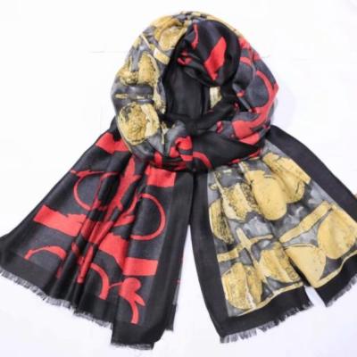 China Europe and the United States 2021 ladies print tassel scarf fashionable soft soft shawl viscous cotton the Muslim scarf for sale