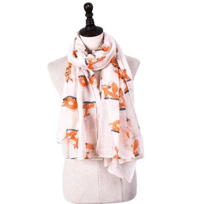 China 2021 European American Women Fashion New Design Animal Print Balinese Yarn Shawl Chiffon Polyester Cotton Viscous Scarf for sale