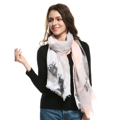 China 2021 Long Size Women's Fashionable Fingerproof Muslim Polyester Printed Viscous Scarf for sale