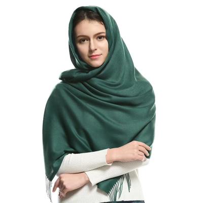 China Cashmere autumn/winter ladies fashion multi-functional single color shawl muslim headscarf cashmere scarf for sale