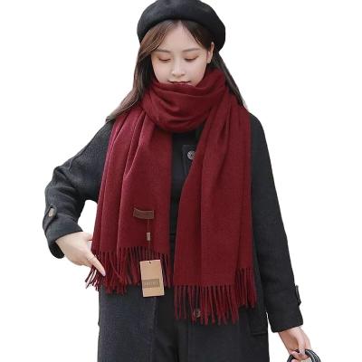 China 2021 Japan and South Korea fashion women's autumn/winter cashmere multifunctional simple shawl muslim hijab scarf for sale