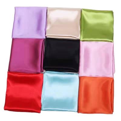 China 2021 New Fashion 60*60CM Solid Color Silk Satin Small Square For Women for sale