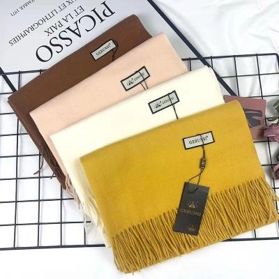 China Autumn and winter cashmere women fashion soft simple shawl Japanese and Korean color Muslim scarf cashmere scarf for sale