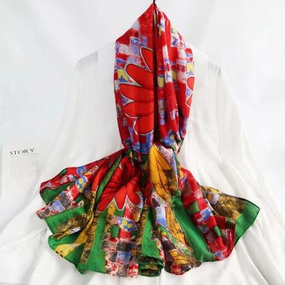 China 2021new style cotton canvas scarf print new fashion multifunctional muslim female squishy shawl polyester for sale