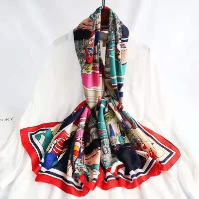 China 2021 new fashion high quality female muslim multifunctional polyester squishy shawl printing cotton canvas scarf for sale