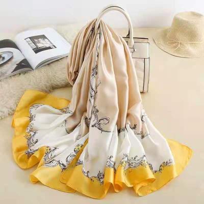 China 2021yiwu New Style Silk Chiffon Ladies Fashion Luxury Digital Printing Muslim Chiffon Scarf for sale