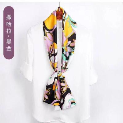 China Package Printed Hair Band Chiffon Scarves Chiffon Women's Ribbon Hair Accessories Tie Long For Women for sale