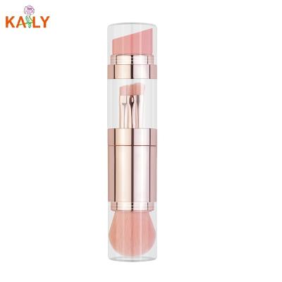 China Angular Blush Mini Portable Makeup Brush 5 Different Hair Shape One Set Rose Gold Makeup Brush Quartz Crystal Makeup Brush Set for sale