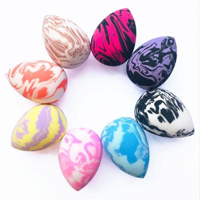 China Shop Two Color Marble Beauty Eggs Makeup Sponge Double Color Washable Latex Breath Free Blender Mini Small Large for sale