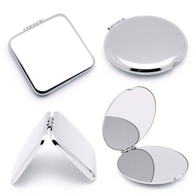 China Small Mini Pocket Makeup Mirror Stainless Steel Mini Hand Hold Makeup Mirror Private Label Smart Mirror Hi Magnifying Makeup for sale