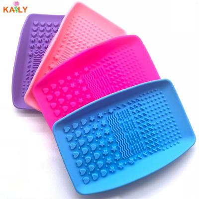 China Eco-Friendly Make Up Portable Cosmetic Cleaning Brush Pad Silicone Makeup Brush Pad Pad Brush Cleaner for sale