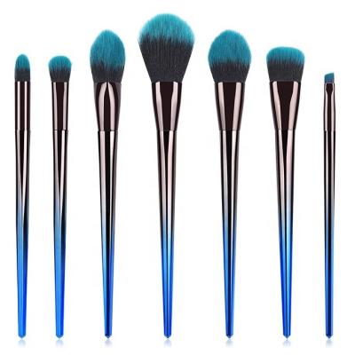 China Angular blush in the current low price makeup brush beauty makeup brushes wholesales cone plated handle eye makeup brush set for sale