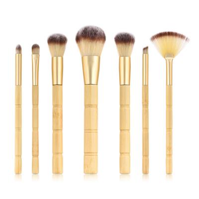 China Angular Blush Professional Cosmetic Natural Brushes Custom Label Bamboo Brush Makeup Make Up Bamboo Natural Makeup Cosmetic Brush Set for sale