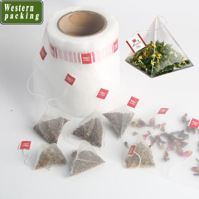 China Safety 100% Biodegradable Pla Pyramid Triangle Tea Bag Nylon Mesh Roll for sale