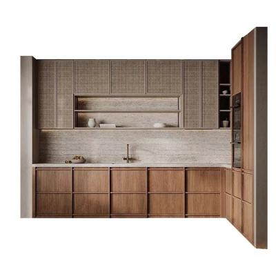 China Solid Wood Wholesale Simple Cupboard Kitchen Cabinet Design European Style Furniture for sale