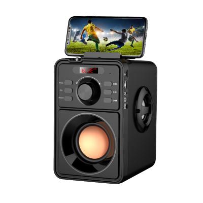 China Mini System Wooden Cabinet Bluetooth Player Computer Subwoofer Speaker Radio Game RGB Lighting Surround Sound 2.1 CH Multimedia Speaker for sale