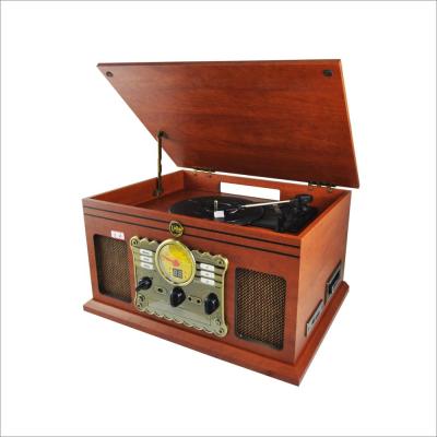 China Wireless Portable Best Blue Wood Tooth Design Best Music Center Turntable Player Multifunctional Speakers for sale